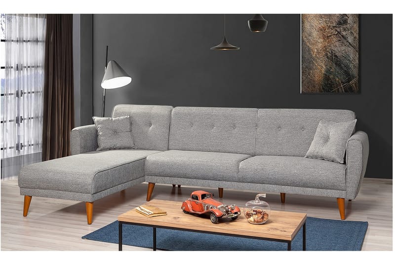 Gjoni sovesofa med divan højre - Grå - Møbler - Sofaer - Sovesofaer