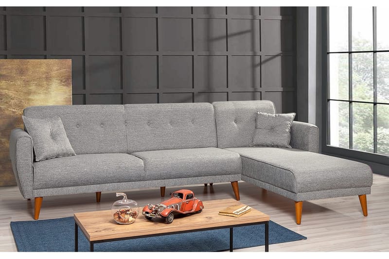 Gjoni sovesofa med divan højre - Grå - Møbler - Sofaer - Sovesofaer