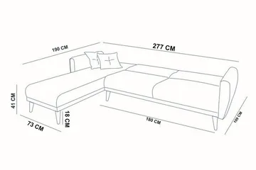 Gjoni sovesofa med divan højre - Hvid - Møbler - Sofaer - Sovesofaer