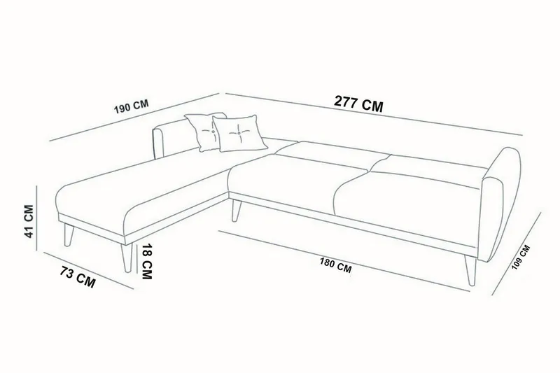 Gjoni sovesofa med divan højre - Hvid - Møbler - Sofaer - Sovesofaer