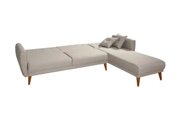 Gjoni sovesofa med divan højre - Hvid - Møbler - Sofaer - Sovesofaer