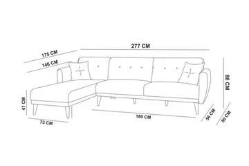 Gjoni sovesofa med divan højre - Hvid - Møbler - Sofaer - Sovesofaer