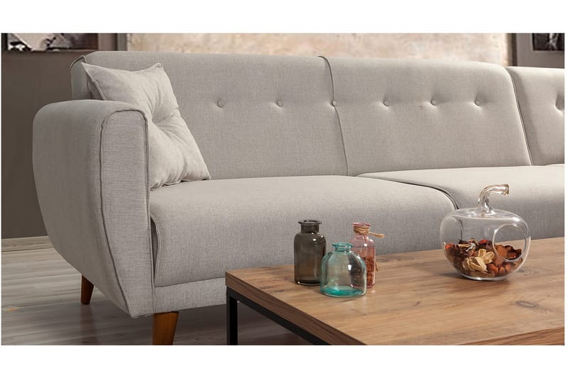 Gjoni sovesofa med divan højre - Hvid - Møbler - Sofaer - Sovesofaer