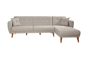 Gjoni sovesofa med divan højre - Hvid - Møbler - Sofaer - Sovesofaer