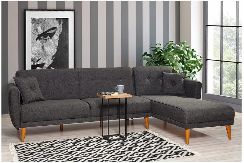 Gjoni sovesofa med divan venstre - Grå - Møbler - Sofaer - Sovesofaer