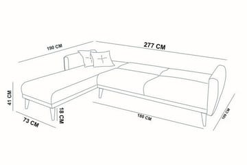 Gjoni sovesofa med divan venstre - Grå - Møbler - Sofaer - Sovesofaer