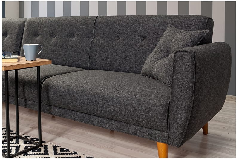 Gjoni sovesofa med divan venstre - Grå - Møbler - Sofaer - Sovesofaer