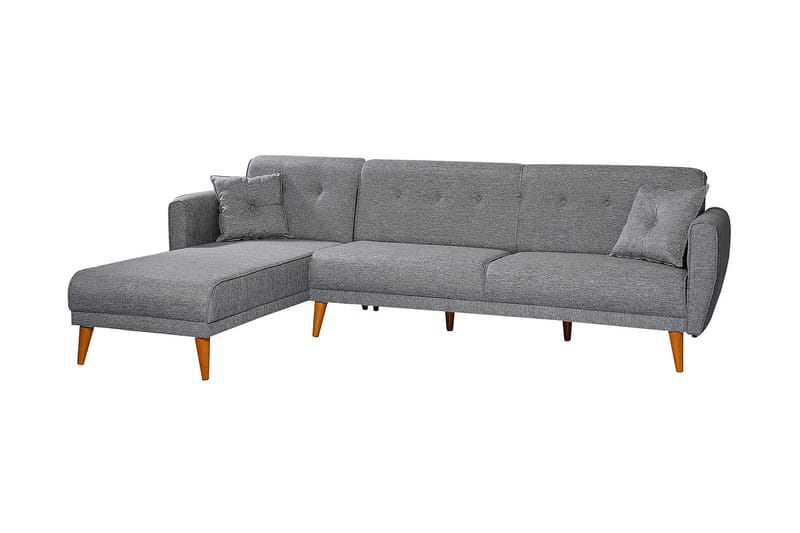 Gjoni sovesofa med divan venstre - Grå - Møbler - Sofaer - Sovesofaer