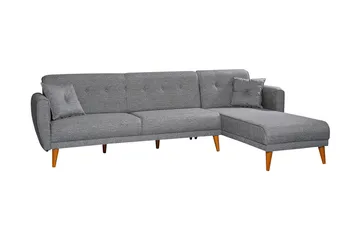 Gjoni sovesofa med divan venstre - Grå - Møbler - Sofaer - Sovesofaer