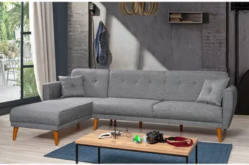 Gjoni sovesofa med divan venstre - Grå - Møbler - Sofaer - Sovesofaer