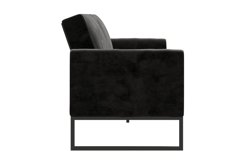 Gonxhe 2-personers Rektangulær Sovesofa 113x179 cm i Fløjl - Sort - Møbler - Sofaer - Sovesofaer