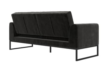 Gonxhe 2-personers Rektangulær Sovesofa 113x179 cm i Fløjl - Sort - Møbler - Sofaer - Sovesofaer