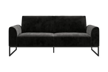 Gonxhe 2-personers Rektangulær Sovesofa 113x179 cm i Fløjl - Sort - Møbler - Sofaer - Sovesofaer