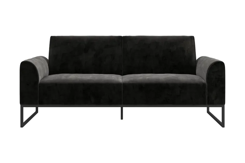 Gonxhe 2-personers Rektangulær Sovesofa 113x179 cm i Fløjl, Sort