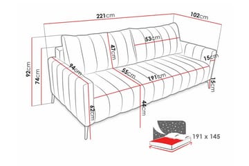 Graystone 2-sits Bäddsoffa Beige/Light beige - Møbler - Sofaer - Sovesofaer
