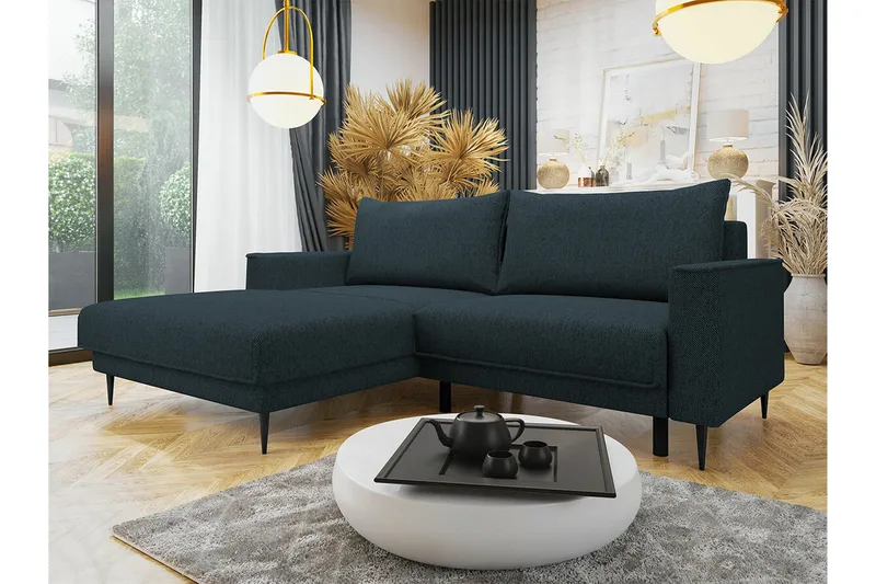 Graystone 2-pers. Hjørnesovesofa - Mørkeblå - Møbler - Sofaer - Sovesofaer