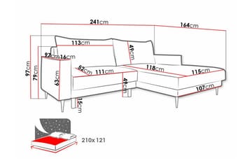 Graystone 2-pers. Hjørnesovesofa - Lysegrå - Møbler - Sofaer - Sovesofaer
