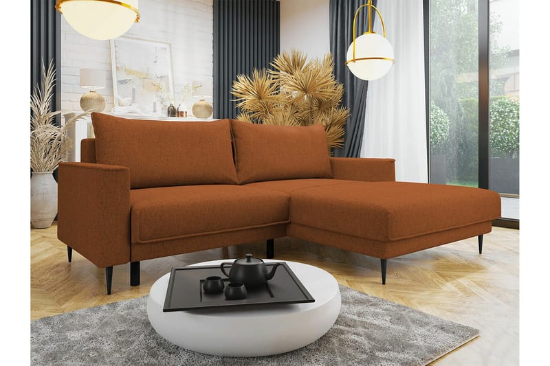 Graystone 2-pers. Hjørnesovesofa - Orange - Sovesofaer - Hjørnesovesofa