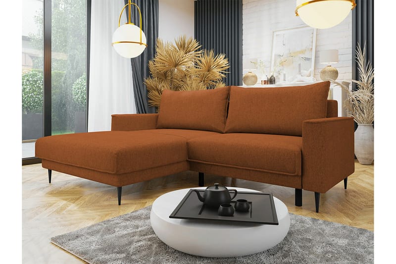 Graystone 2-pers. Hjørnesovesofa - Orange - Sovesofaer - Hjørnesovesofa