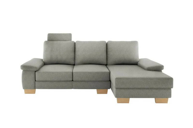 Graystone 3-sæders Højre Hjørnesovesofa 130x193 cm med Opbevaring i Stof, Lysegrå