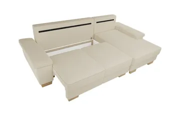 Graystone 3-sæders Venstre Hjørnesovesofa 130x193 cm med Opbevaring i Stof - Lysegrå - Møbler - Sofaer - Sovesofaer
