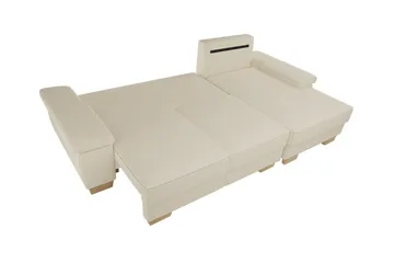 Graystone 3-sæders Venstre Hjørnesovesofa 130x193 cm med Opbevaring i Stof - Lysegrå - Møbler - Sofaer - Sovesofaer