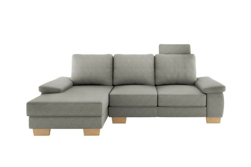 Graystone 3-sæders Venstre Hjørnesovesofa 130x193 cm med Opbevaring i Stof, Lysegrå
