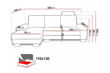 Graystone 3-pers. Hjørnesovesofa - Møbler - Sofaer - Sovesofaer