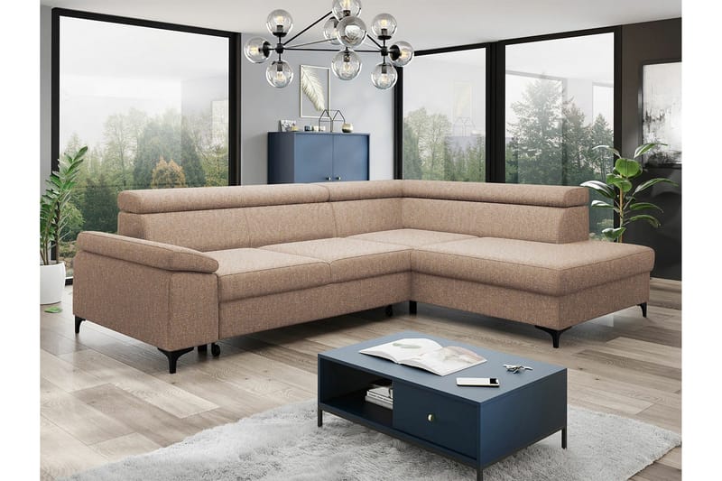 Graystone 3-pers. Hjørnesovesofa - Lysebrun - Møbler - Sofaer - Sovesofaer