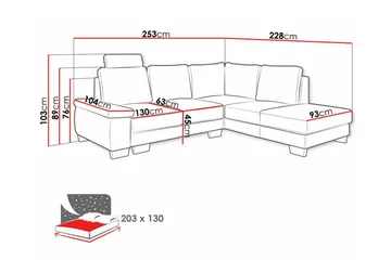 Graystone 3-pers. Hjørnesovesofa - Møbler - Sofaer - Sovesofaer
