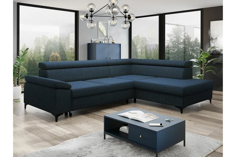 Graystone 3-pers. Hjørnesovesofa - Blå - Møbler - Sofaer - Sovesofaer