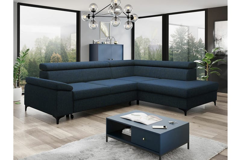 Graystone 3-pers. Hjørnesovesofa - Blå - Møbler - Sofaer - Sovesofaer