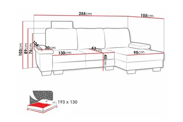 Graystone 3-pers. Hjørnesovesofa - Møbler - Sofaer - Sovesofaer