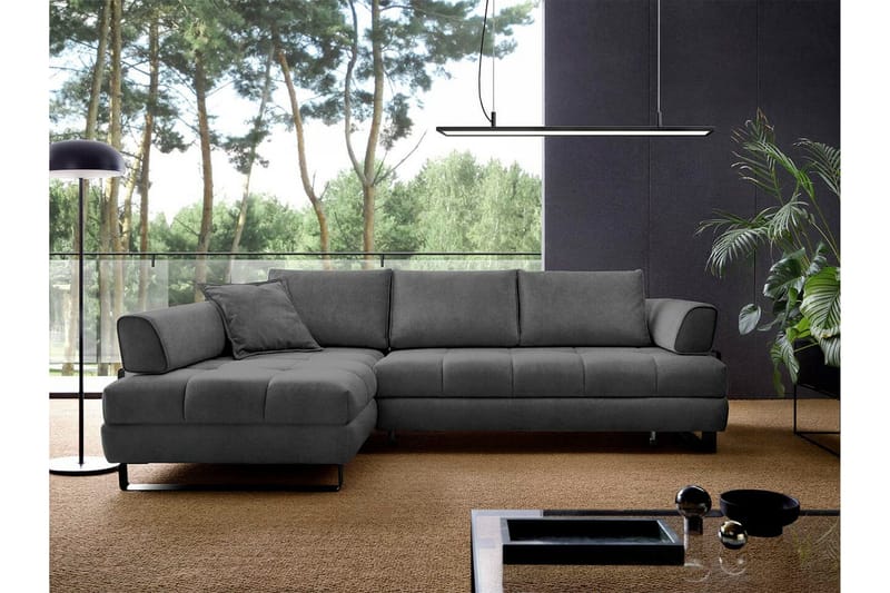 Graystone 3-pers. Hjørnesovesofa - Mørkegrå - Møbler - Sofaer - Sovesofaer