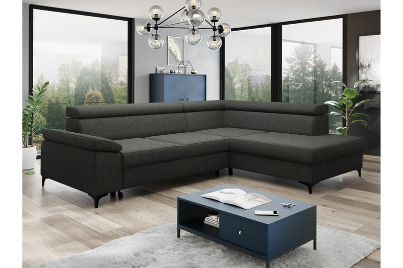 Graystone 3-pers. Hjørnesovesofa - Mørkegrå - Møbler - Sofaer - Sovesofaer