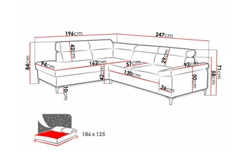 Graystone 3-pers. Hjørnesovesofa - Cream - Møbler - Sofaer - Sovesofaer