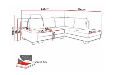 Graystone 3-pers. Hjørnesovesofa - Møbler - Sofaer - Sovesofaer