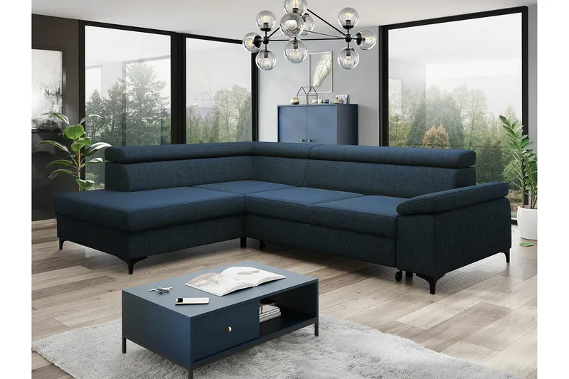 Graystone 3-pers. Hjørnesovesofa - Blå - Møbler - Sofaer - Sovesofaer