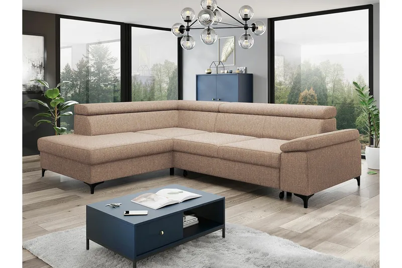 Graystone 3-pers. Hjørnesovesofa - Lysebrun - Møbler - Sofaer - Sovesofaer