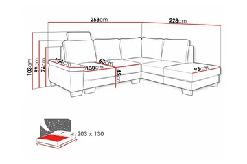 Graystone 3-pers. Hjørnesovesofa - Møbler - Sofaer - Sovesofaer