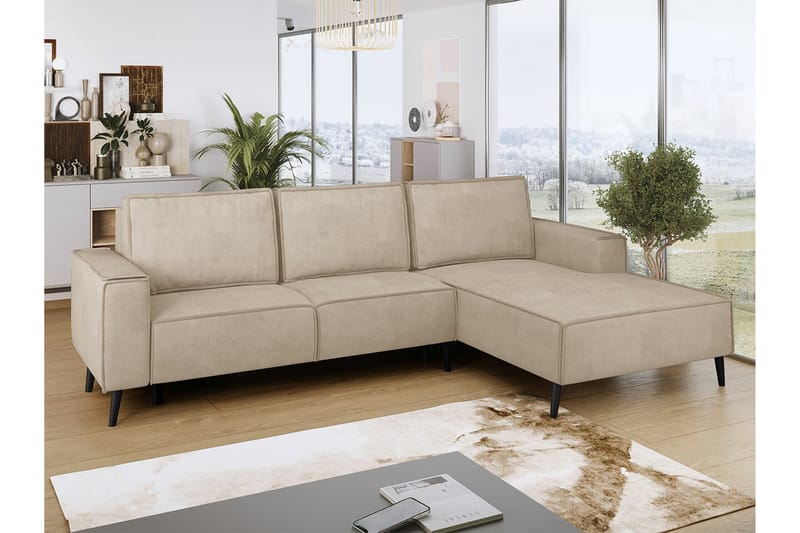 Graystone 3-pers. Hjørnesovesofa - Beige - Sovesofaer - Hjørnesovesofa