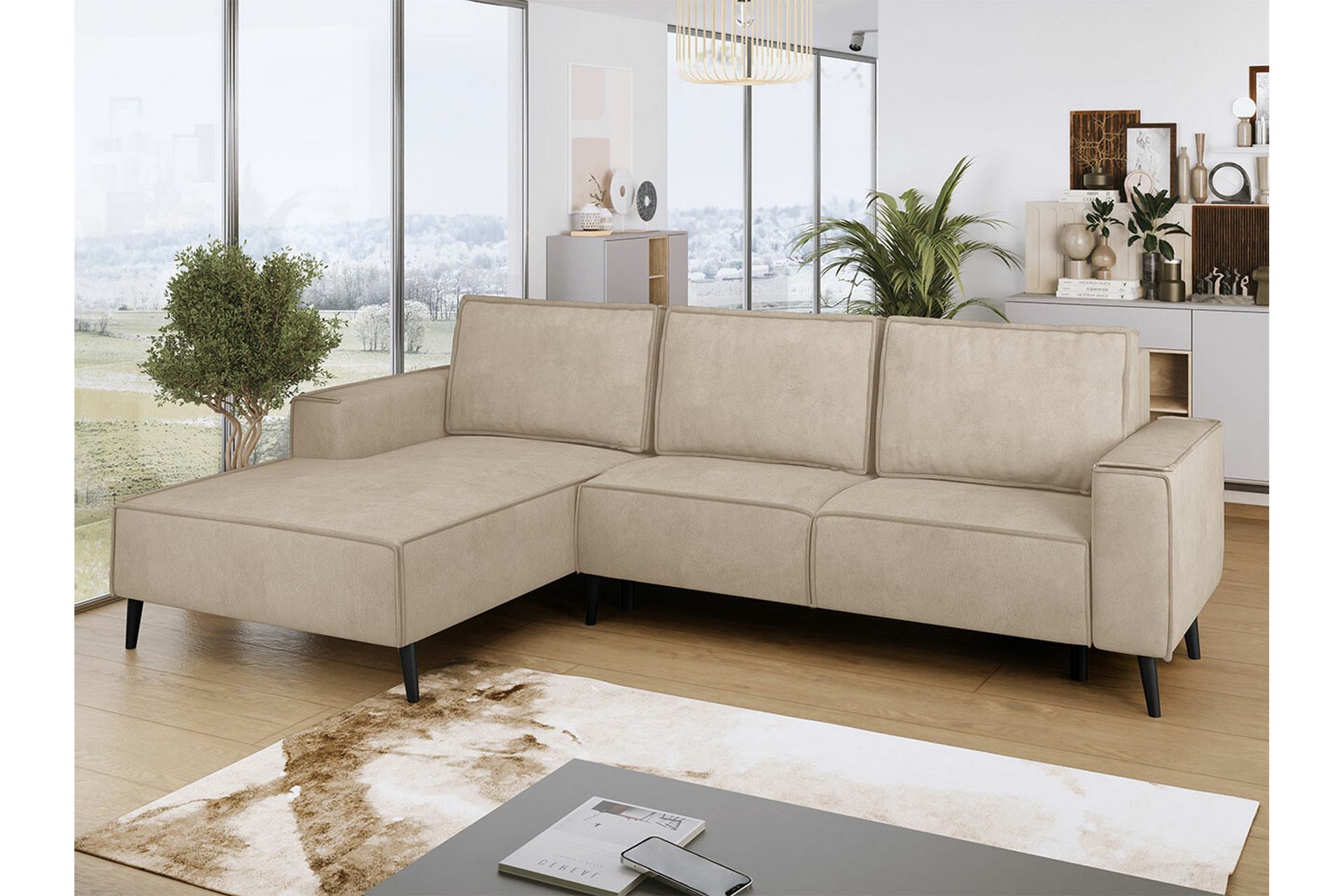 Graystone 3-pers. Hjørnesovesofa - Beige - Møbler - Sofaer - Sovesofaer