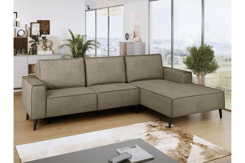 Graystone 3-pers. Hjørnesovesofa - Beige - Sovesofaer - Hjørnesovesofa