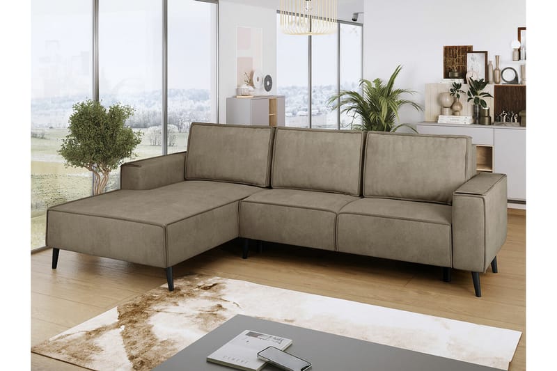 Graystone 3-pers. Hjørnesovesofa - Beige - Sovesofaer - Hjørnesovesofa