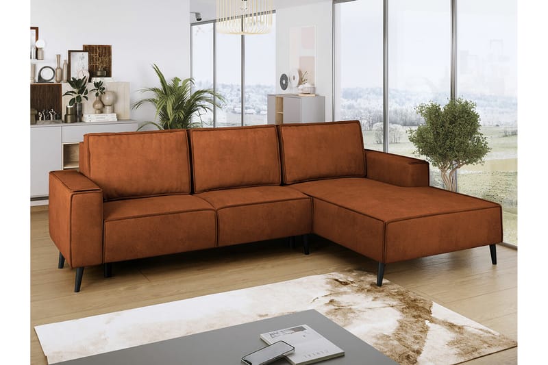 Graystone 3-pers. Hjørnesovesofa - Mørke orange - Sovesofaer - Hjørnesovesofa