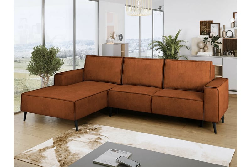 Graystone 3-pers. Hjørnesovesofa - Mørke orange - Sovesofaer - Hjørnesovesofa