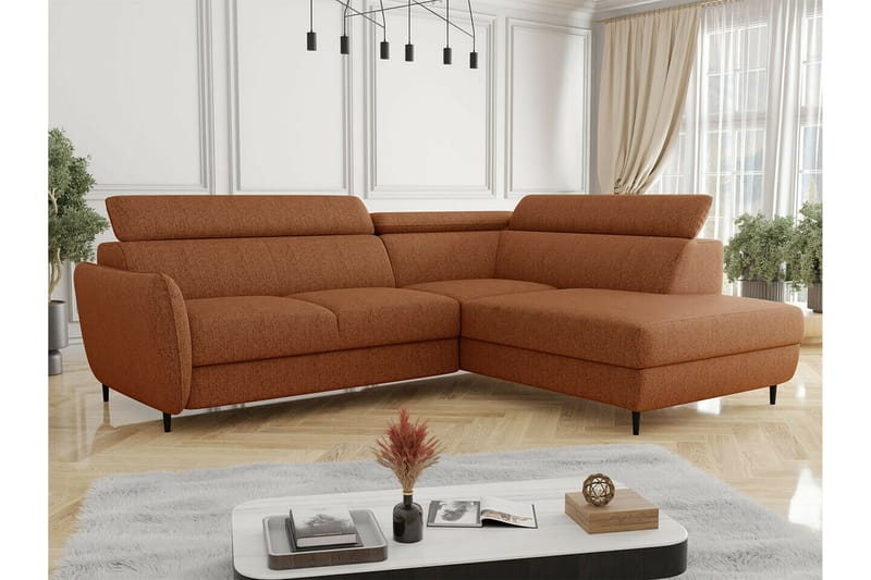 Graystone 3-pers. Hjørnesovesofa - Orange/Brun - Sovesofaer - Hjørnesovesofa