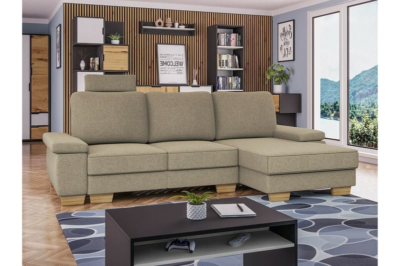 Graystone 3-pers. Hjørnesovesofa - Beige - Sovesofaer - Hjørnesovesofa