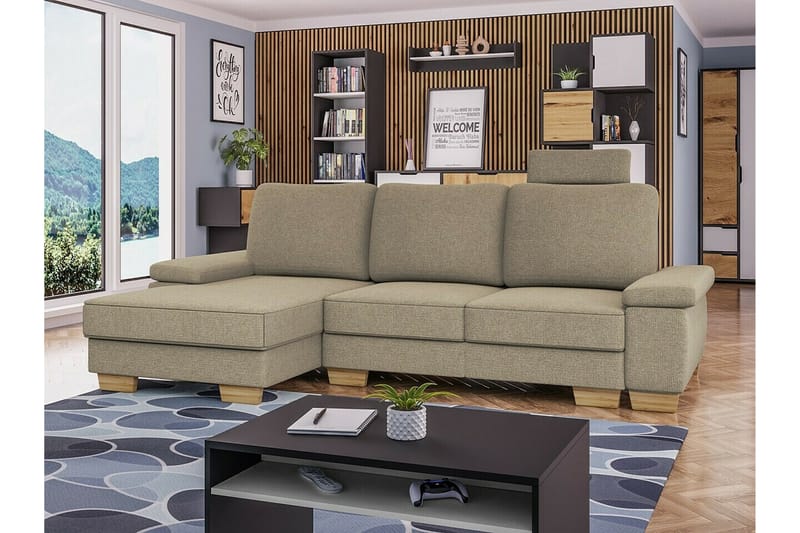 Graystone 3-pers. Hjørnesovesofa - Beige - Sovesofaer - Hjørnesovesofa