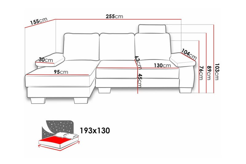 Graystone 3-pers. Hjørnesovesofa - Beige - Sovesofaer - Hjørnesovesofa